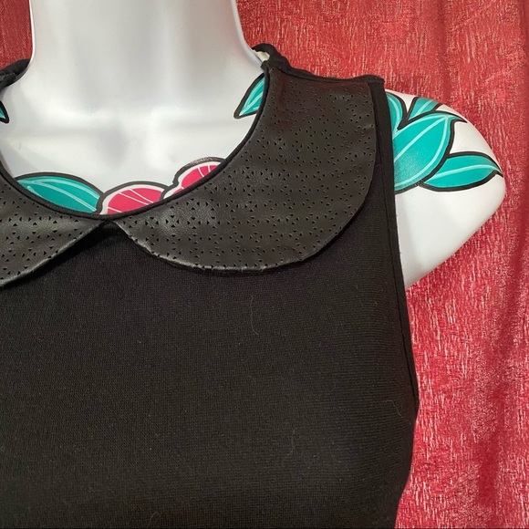 Soprano Black Leater Collar Blouse - Picture 4 of 4